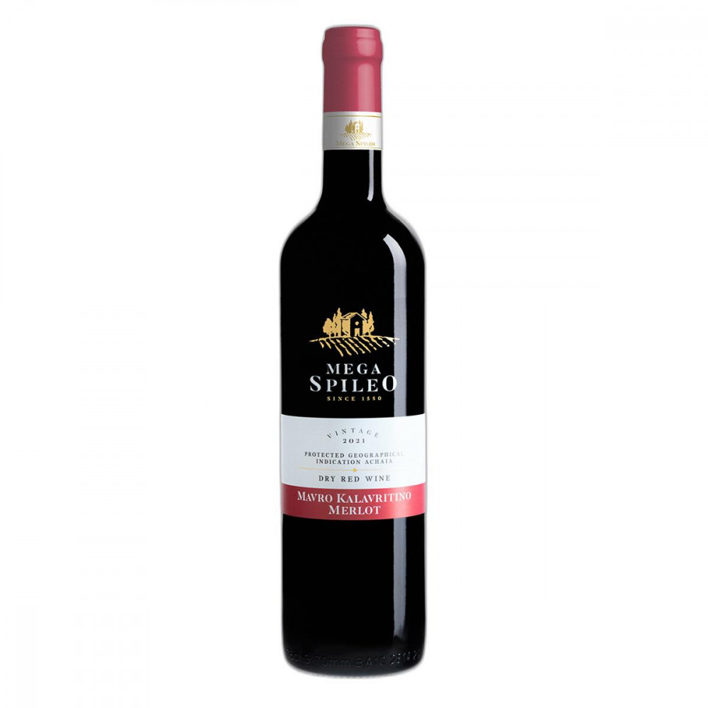 Μέγα Σπήλαιο Μαύρο Καλαβρυτινό-Merlot 750ml Ερυθρό.