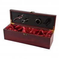 Ξύλινο κουτί με αξεσουάρ για κρασί 1 φιάλης